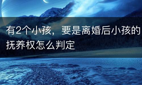 有2个小孩，要是离婚后小孩的抚养权怎么判定