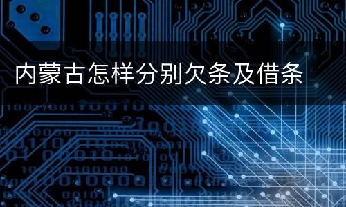 内蒙古怎样分别欠条及借条