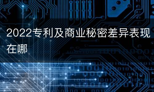 2022专利及商业秘密差异表现在哪