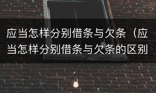 应当怎样分别借条与欠条（应当怎样分别借条与欠条的区别）