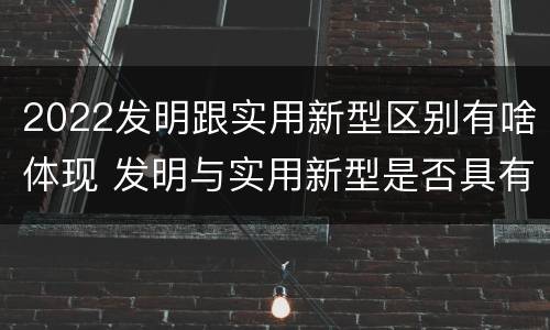 2022发明跟实用新型区别有啥体现 发明与实用新型是否具有实用性