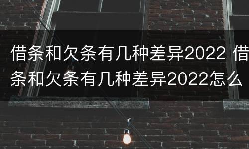 借条和欠条有几种差异2022 借条和欠条有几种差异2022怎么写