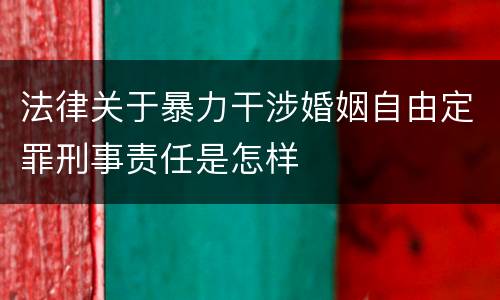 法律关于暴力干涉婚姻自由定罪刑事责任是怎样