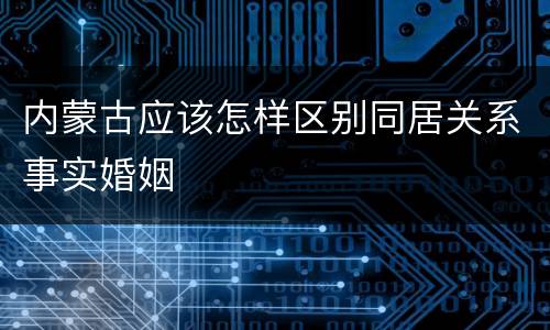 内蒙古应该怎样区别同居关系事实婚姻
