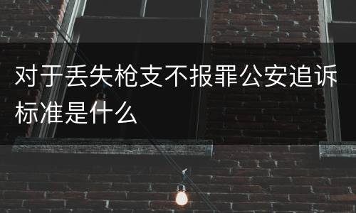 对于丢失枪支不报罪公安追诉标准是什么