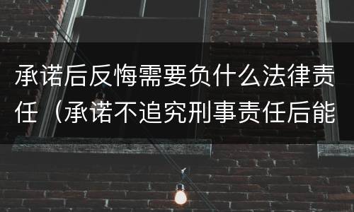 承诺后反悔需要负什么法律责任（承诺不追究刑事责任后能反悔吗）