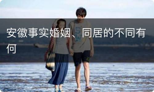 安徽事实婚姻、同居的不同有何