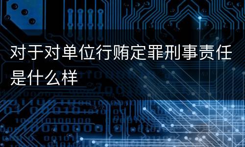 对于对单位行贿定罪刑事责任是什么样