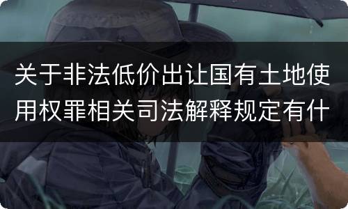 关于非法低价出让国有土地使用权罪相关司法解释规定有什么主要内容