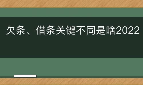 欠条、借条关键不同是啥2022