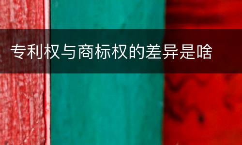 专利权与商标权的差异是啥
