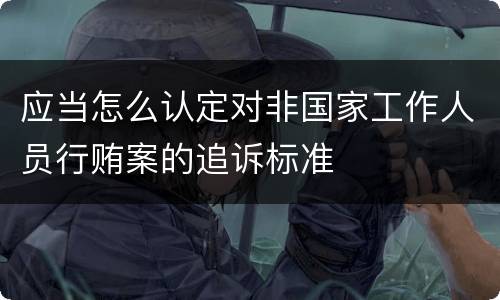 应当怎么认定对非国家工作人员行贿案的追诉标准