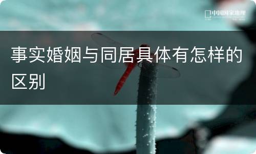 事实婚姻与同居具体有怎样的区别