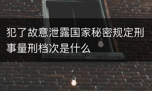 犯了故意泄露国家秘密规定刑事量刑档次是什么