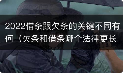 2022借条跟欠条的关键不同有何（欠条和借条哪个法律更长）