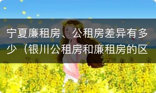 宁夏廉租房、公租房差异有多少（银川公租房和廉租房的区别）