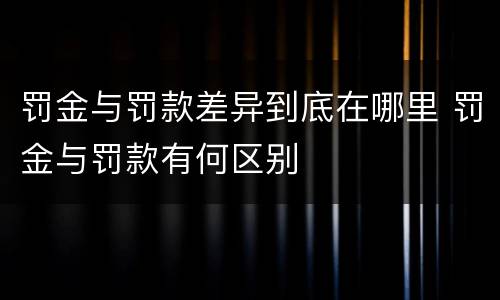 罚金与罚款差异到底在哪里 罚金与罚款有何区别