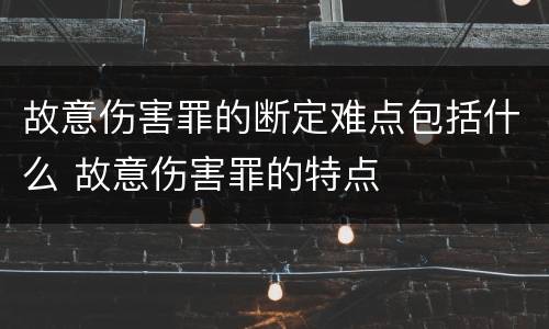 故意伤害罪的断定难点包括什么 故意伤害罪的特点