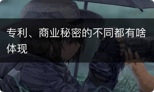 专利、商业秘密的不同都有啥体现