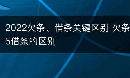 2022欠条、借条关键区别 欠条5借条的区别