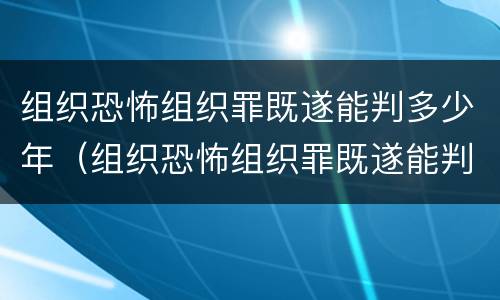 组织恐怖组织罪既遂能判多少年（组织恐怖组织罪既遂能判多少年徒刑）