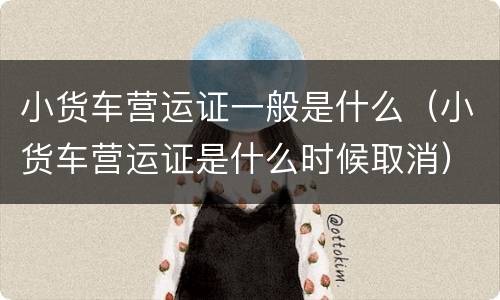 小货车营运证一般是什么（小货车营运证是什么时候取消）