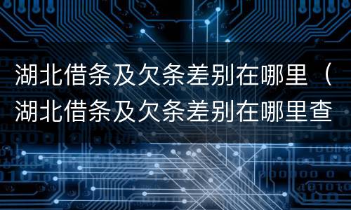 湖北借条及欠条差别在哪里（湖北借条及欠条差别在哪里查）