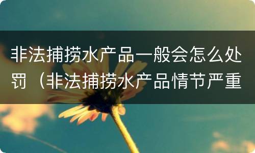 非法捕捞水产品一般会怎么处罚（非法捕捞水产品情节严重）