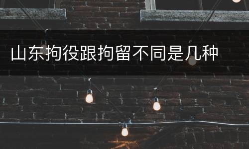 山东拘役跟拘留不同是几种