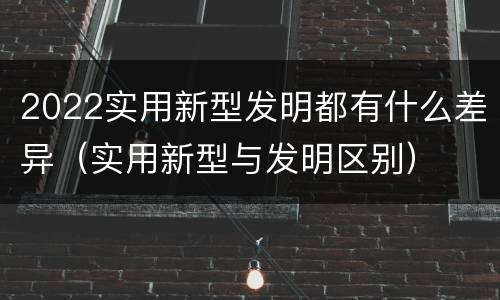 2022实用新型发明都有什么差异（实用新型与发明区别）