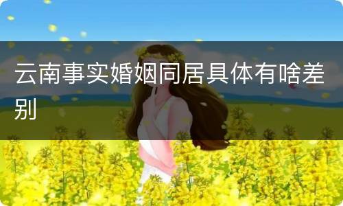 云南事实婚姻同居具体有啥差别