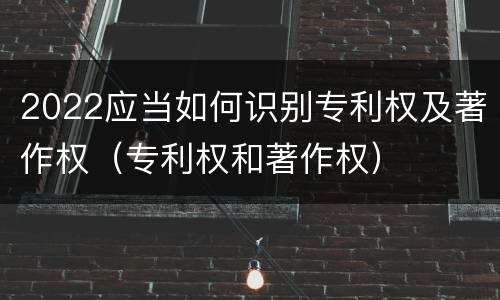 2022应当如何识别专利权及著作权（专利权和著作权）