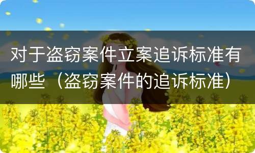 对于盗窃案件立案追诉标准有哪些（盗窃案件的追诉标准）