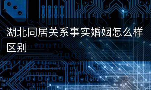 湖北同居关系事实婚姻怎么样区别