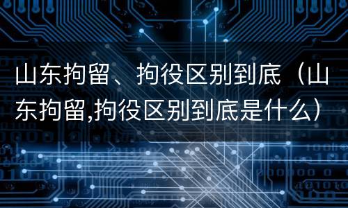 山东拘留、拘役区别到底（山东拘留,拘役区别到底是什么）