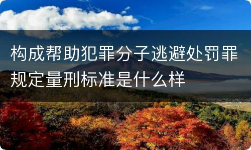 构成帮助犯罪分子逃避处罚罪规定量刑标准是什么样