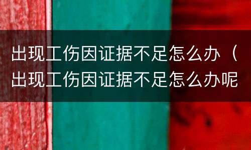 出现工伤因证据不足怎么办（出现工伤因证据不足怎么办呢）