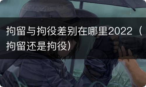 拘留与拘役差别在哪里2022（拘留还是拘役）