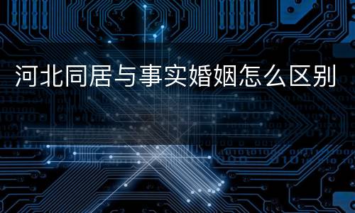 河北同居与事实婚姻怎么区别