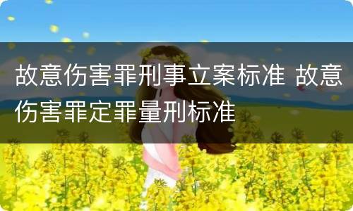 故意伤害罪刑事立案标准 故意伤害罪定罪量刑标准