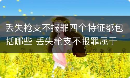 丢失枪支不报罪四个特征都包括哪些 丢失枪支不报罪属于