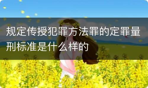规定传授犯罪方法罪的定罪量刑标准是什么样的