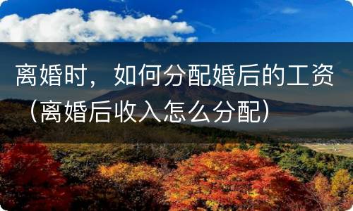 离婚时，如何分配婚后的工资（离婚后收入怎么分配）