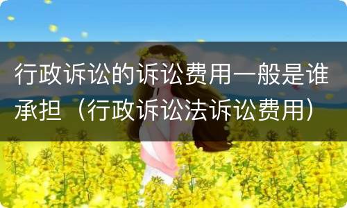 行政诉讼的诉讼费用一般是谁承担（行政诉讼法诉讼费用）