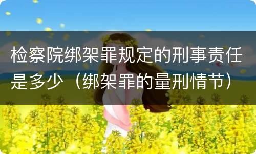 检察院绑架罪规定的刑事责任是多少（绑架罪的量刑情节）