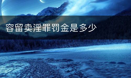 容留卖淫罪罚金是多少