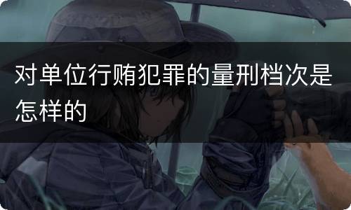 对单位行贿犯罪的量刑档次是怎样的