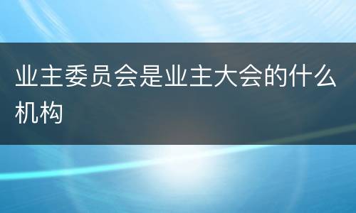 业主委员会是业主大会的什么机构