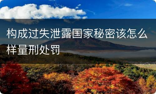 构成过失泄露国家秘密该怎么样量刑处罚