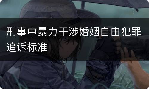 刑事中暴力干涉婚姻自由犯罪追诉标准